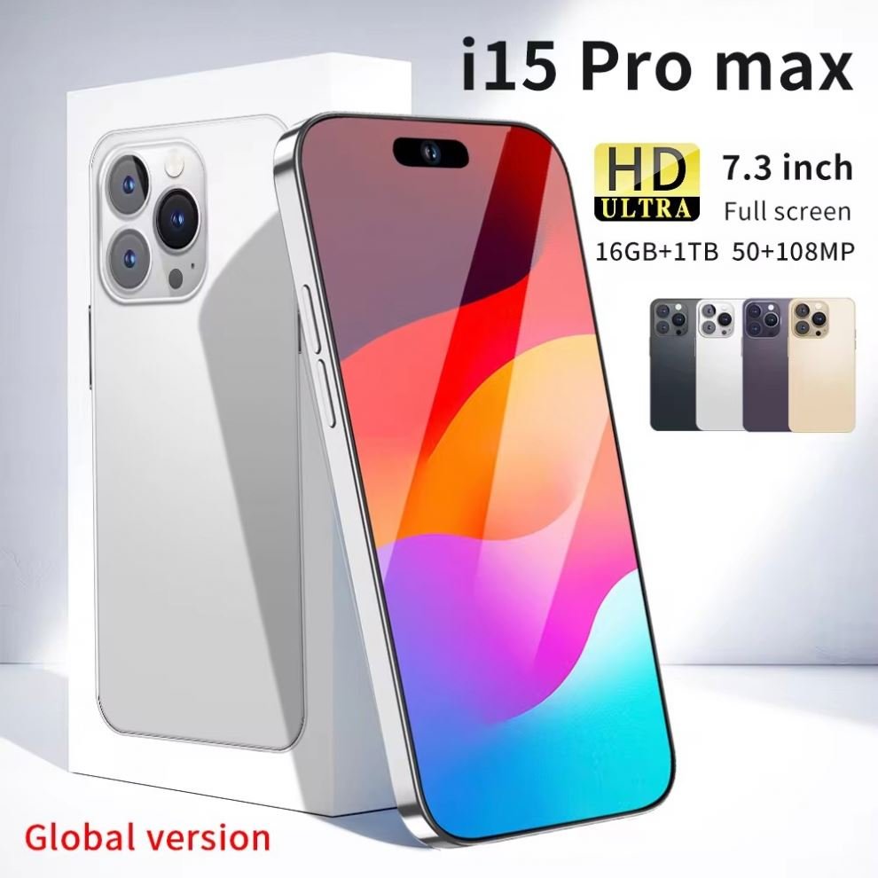 Dual Sim Card I 15 phone I15 secondary screen Pro Max 5g phones mobile android